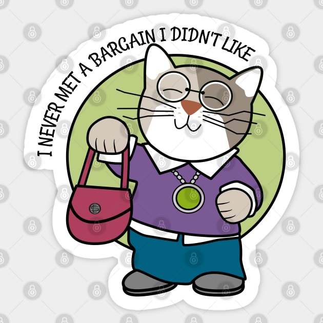 Cute Bargain Hunter Sticker by Sue Cervenka